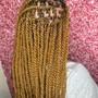 Small Straight Cornrows Waist Length