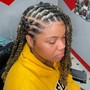 Extended CUBAN OR SPRING TWISTS over locs Midback