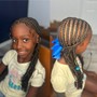 Kids half knotless half scalp braids