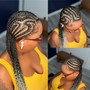 Half feed in Braids Half Quick Weave