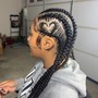 Small straight back cornrows