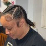 Small straight back cornrows