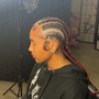 Small straight back cornrows