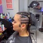 Adult braids in front and medium Knotless in the back