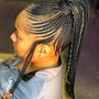 Feeding braids up back