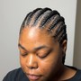 Small straight back cornrows