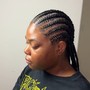 Small straight back cornrows