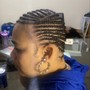 Small Fulani knotless braids (bob length)