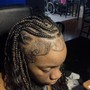 Half Cornrows/ Half Box Braids Medium