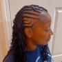 Woman Cornrows w/ design (natural hair)