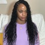 crochet braids with individual hair/ braids around the perimeter