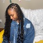 crochet braids with individual hair/ braids around the perimeter