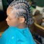 Cornrows front /half twist or braid back