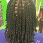 Retwist and dye roots/black