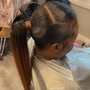 Half up/Half down Slick Pony tail