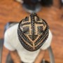 Men's/Boys Crown Cornrows "Man-Bun" Braids