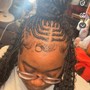 Straight Back Braids W/ Designs