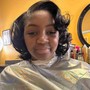 Wash blow dry and flat iron for relaxed  hair