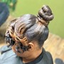 Bantu Knot ponytail