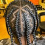 Feed in braids with hair added