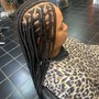 Feed in braids with hair added