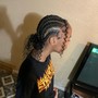 6 stitch braids w/curly buns