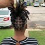 6 stitch braids w/curly buns