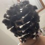 Curls with perm rods or bantu