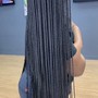 Small knotless braids butt length