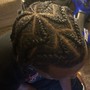 Feed in ponytail (8-12 braids)