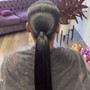 Two braid ponytails