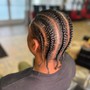 Men's Single Braids with design parts (natural hair only)