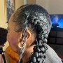 Goddess boho Braids with partial weave