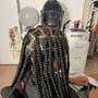 Feed in cornrows ( Weave added)