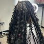 Medium boho knotless braids