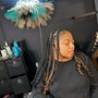 Medium boho knotless braids