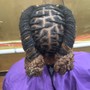 Extended Hair Cornrows over Locs