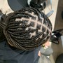 Regular cornrows with braiding hair