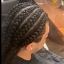 Regular cornrows with braiding hair