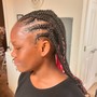 Cornrows, or 6 to 8 stitched braids