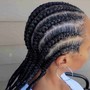 Straight back braids with extension