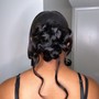 Big french braids with weave in back