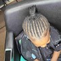 Kid's Cornrows adding hair extensions