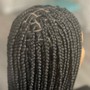 Cornrows on natural hair(no extension added and no stitsh. Up to 10 to 12 braids )