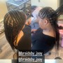 2 braids in front w/ sew-in in back!