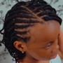 Kid's cornrow feeds in