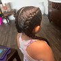 Kid's Braided ponytail w/ medium feed ins