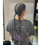 Braids  straight back  (no hair added)