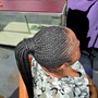 Feed in Braids medium ponytail or all back