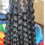 Goddess Braids with synthetic Curls With Wash  and Braiding Hair